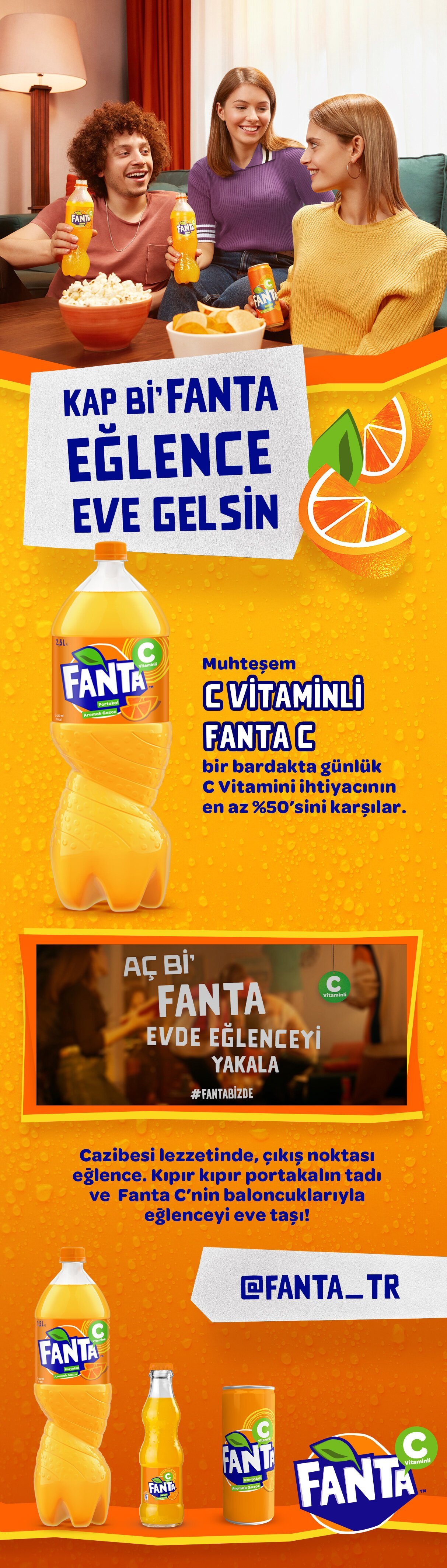 Fanta Portakal Aromalı Gazoz 1 Lt